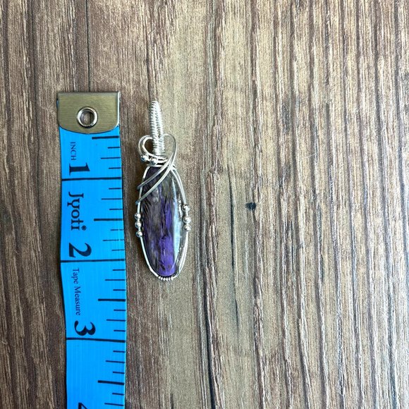 NEW Dark Purple *Charoite* Pendant | Silver Wrapped | Stone of Transformation - Picture 3 of 9